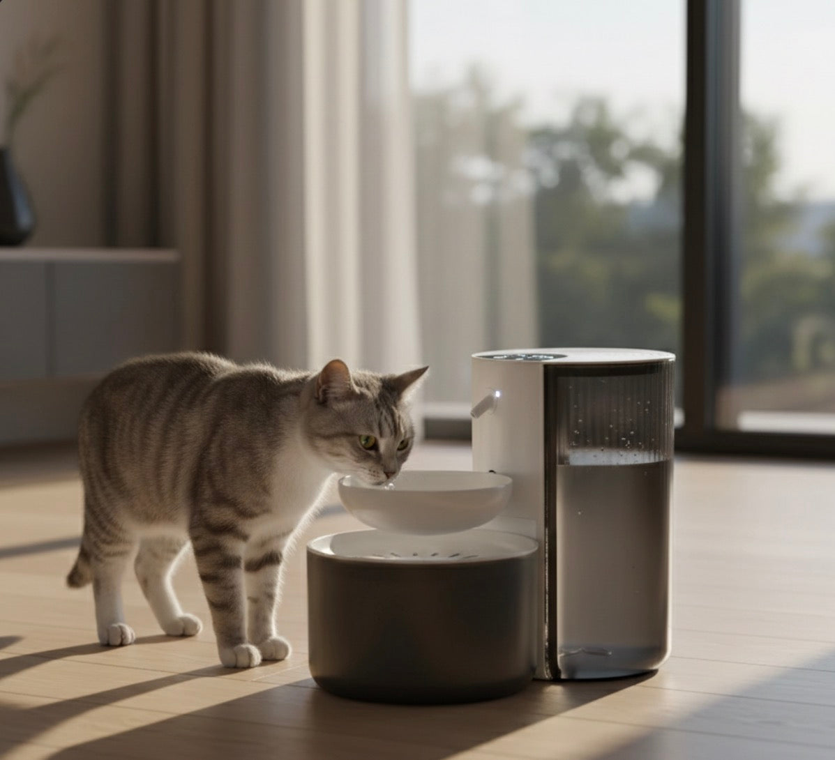 NNETM AquaSense Pro - Dual-Power Smart Pet Fountain